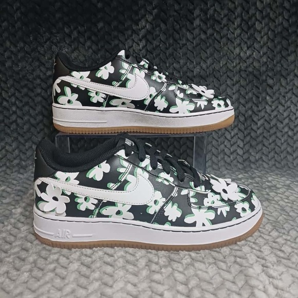 air force 1 black flower